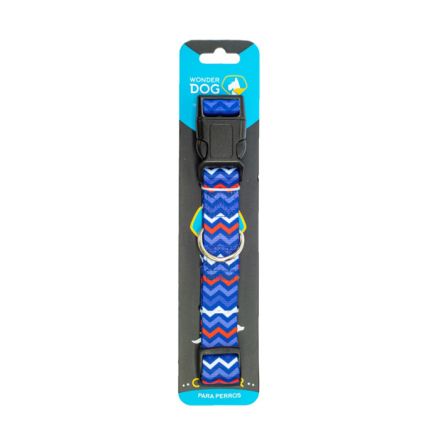 Wonder Dog Collar Mini Zigzag Azul