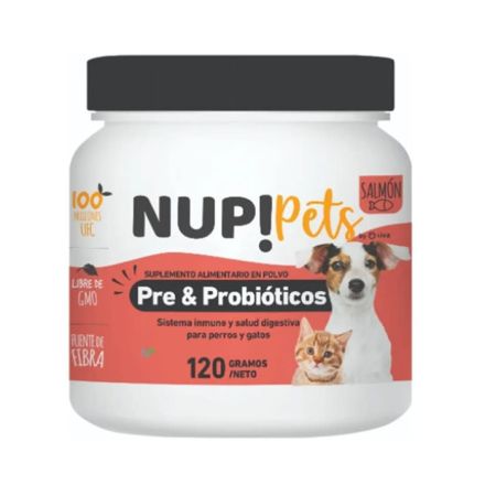 NUP! Pets Pre & Probióticos para perros y gatos Sabor Salmon 120gr