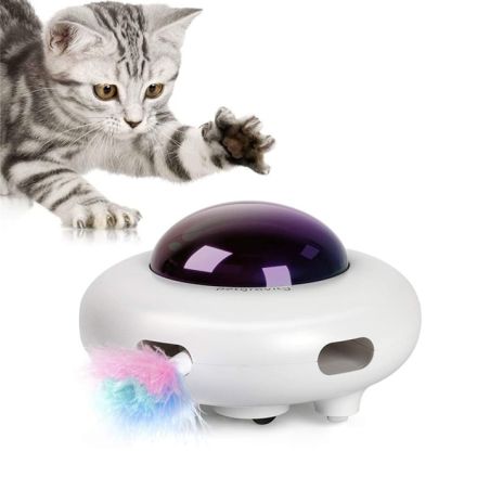 Juguete Electronico UFO con luz Led para Gatos