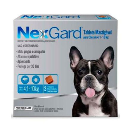 Nexgard Antiparasitario 3 Comprimidos de 4,1 a 10 KG