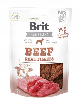 Brit Care Snack Meaty Jerky Beef Real Fillets 80 GR