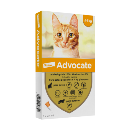 Advocate Antiparasitario bayer para gatos en pipeta que ofrece una protección superior contra los principales parásitos externos e internos.