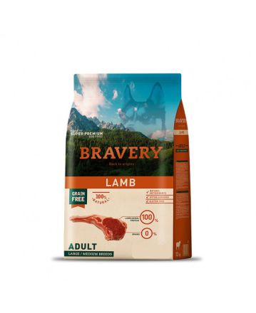 BRAVERY LAMB ADULT LARGE/MEDIUM BREED 4kg