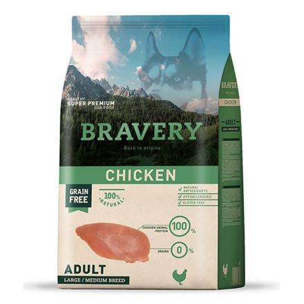 BRAVERY CHICKEN ADULT LARGE/MEDIUM BREED 12kg