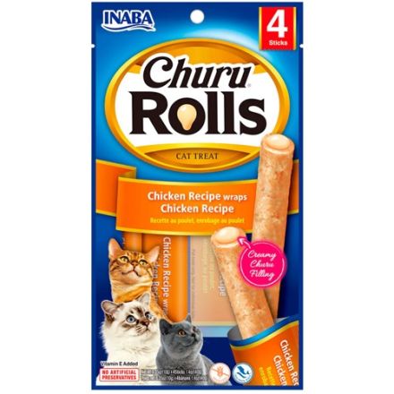 CHURU ROLLS CAT CHICKEN X 4