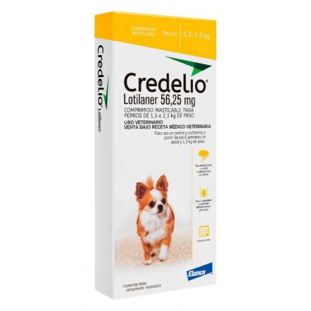 Elanco Credelio Antiparasitario Externo Pulgas y Garrapatas 3 comprimidos 1,3-2,5 kg