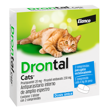 Drontal Antiparasitario interno para Gatos Caja 2 Comprimidos