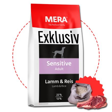 MERA Perros Adultos M-Exklusiv Sensitive Cordero y Arroz (Lamm & Reis)