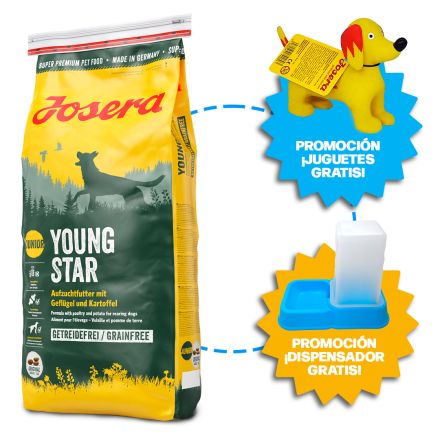 Josera Young Star Perros en Crecimiento + Dispensador + Juguete 