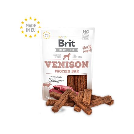 BRIT JERKY SNACK VENISON PROTEIN BAR FOR DOGS 80G